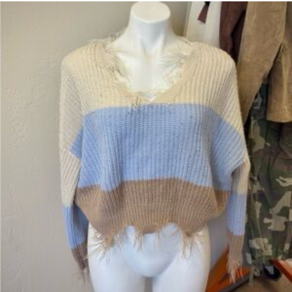Colorful Fringed Women's Sweater